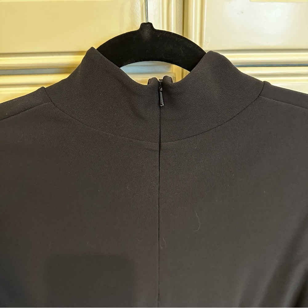 Boston Proper Minimalist Black Mockneck Column 3/4 Sleeve‎ Midi Dress Classic S - Picture 4 of 7
